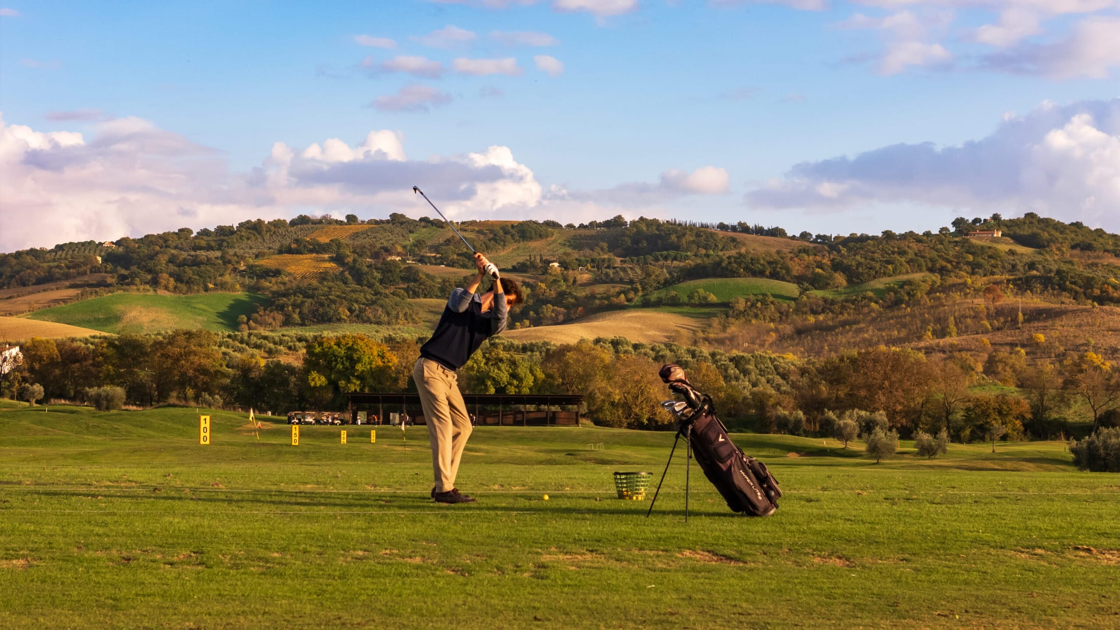 Golfplatz in der toskanischen Maremma, Morgenstimmung